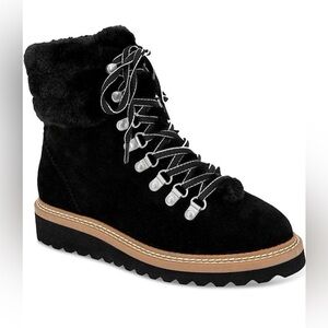 Nib Splendid Evita Wedge Black Suede Booties